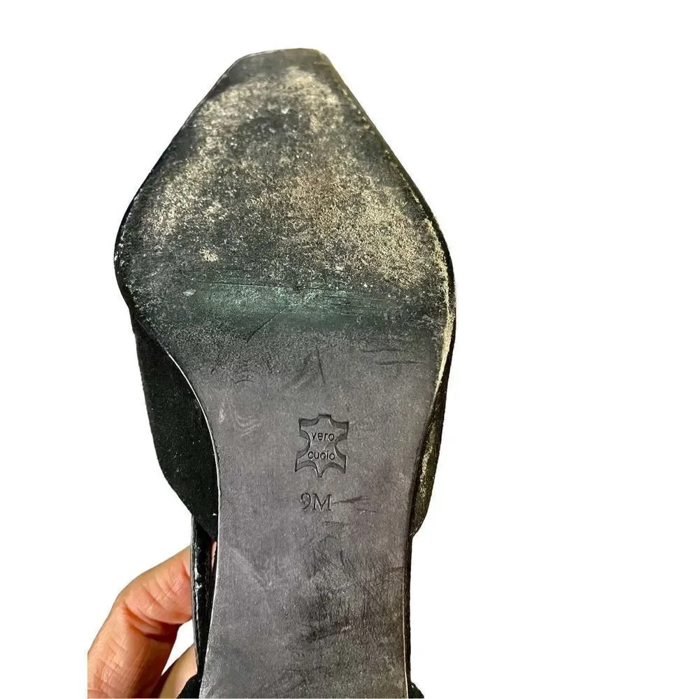 Paolo - Black Suede Heels- 9